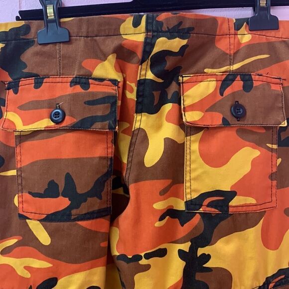 ROTHCO COLOR CAMO TACTICAL BDU PANTS SAVAGE ORANGE CAMO SIZE XS - Picture 8 of 9